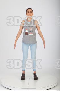 Whole body blue jeans gray woman singlet of Molly 0001